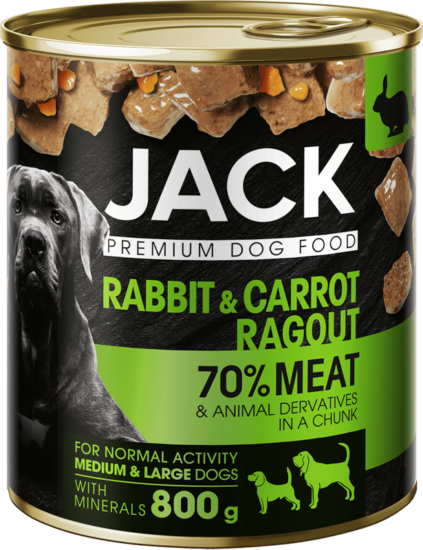 Jack canned ragout dog food rabbit-carrot 800g