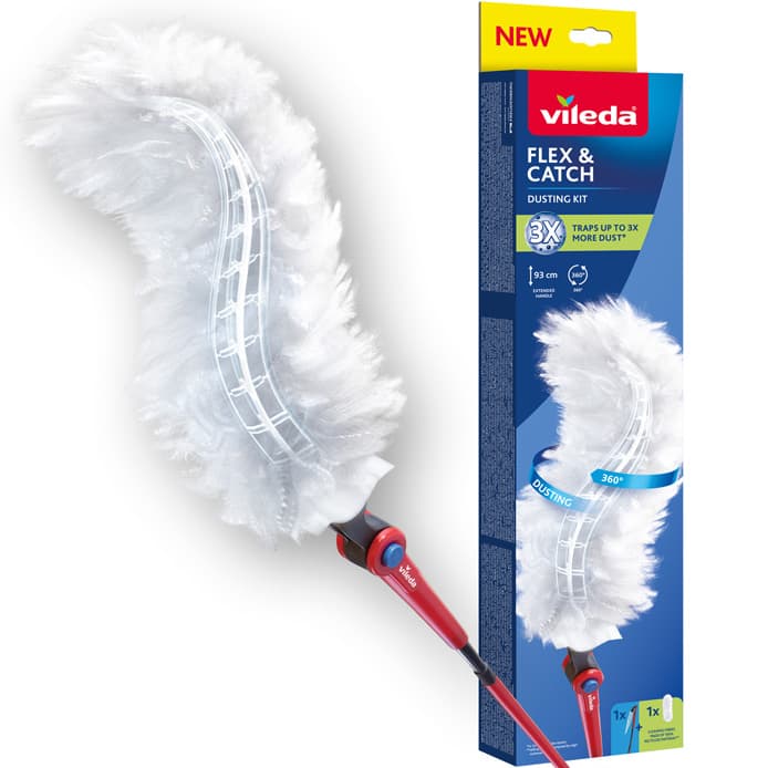 Vileda Flex&Catch long handle duster kit