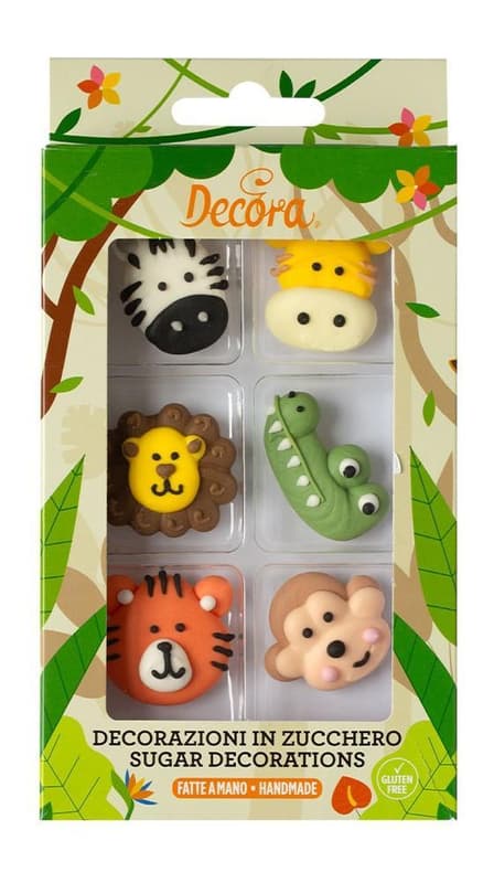 Decora Dzsungel állatai sütmeény dekor, 6 darab