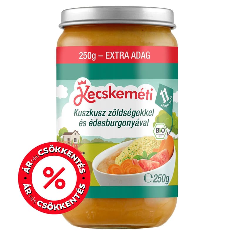 Kecskeméti Couscous with vegetables and sweet potatoes, from 11 months