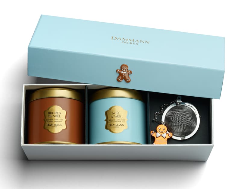 Dammann "Noël givré" gift box with gingerbread tea infuser (Christmas in Paris and Christmas rooibos + 1 pc tea strainer)