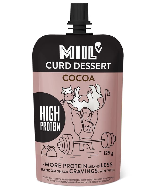 MIIL High protein cocoa curd dessert, pouch