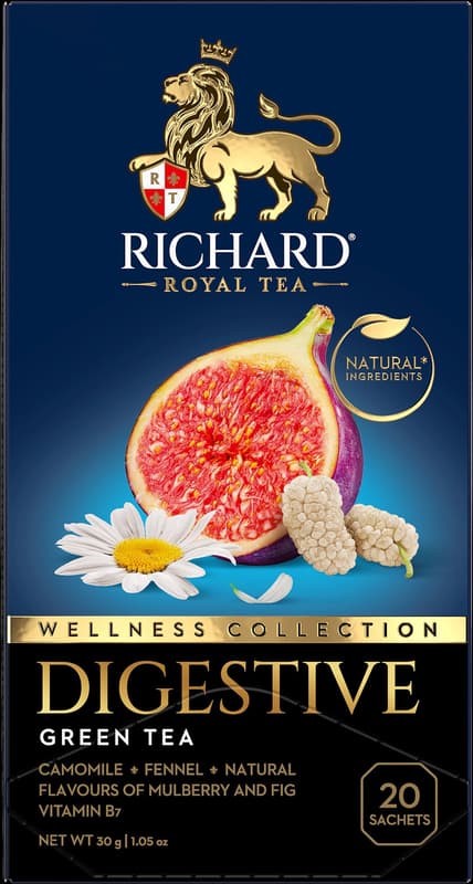 RICHARD green tea in sachets, flavored, DIGESTIVE, 20 pcs