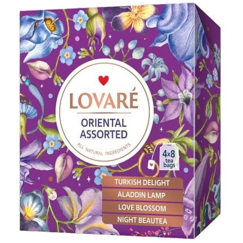 Lovaré Assorted Oriental teas, 4 flavours, 32 sachets