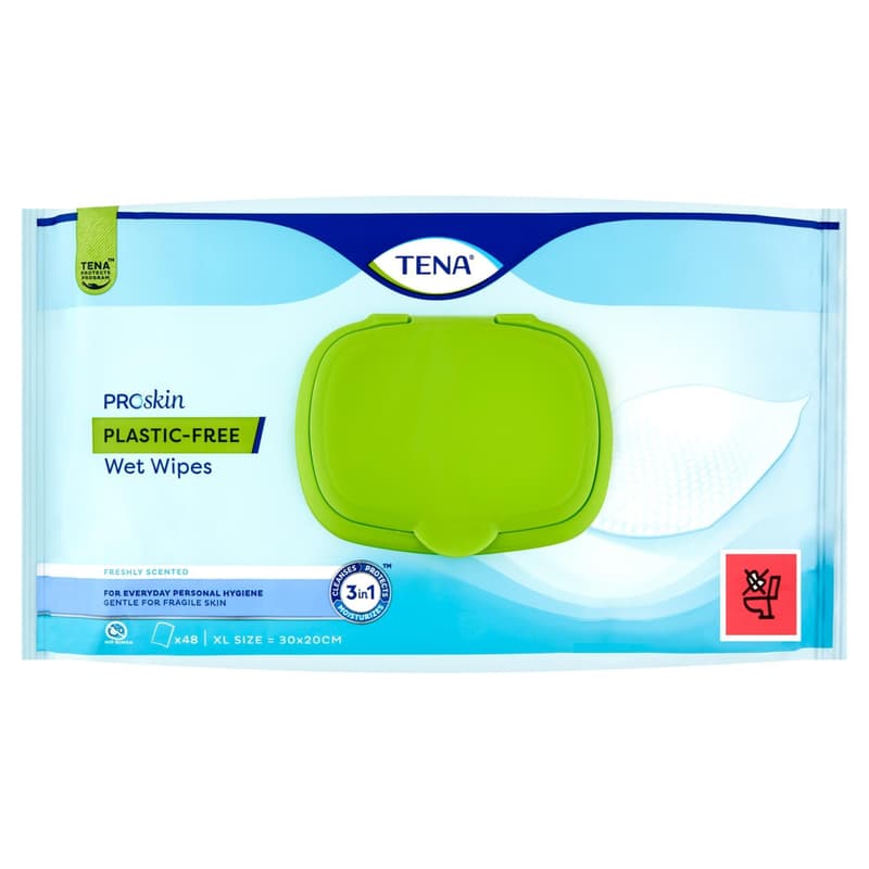 Tena Plastic-Free Wet Wipes