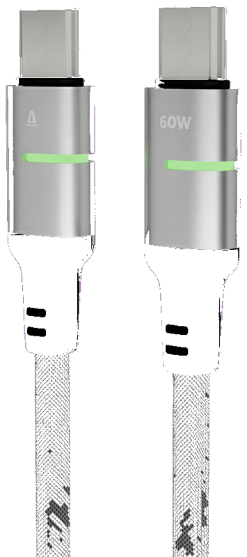 AVAX CB632 STEELY LED 60W USB-C gyorstöltő kábel, fonott, 1m, fekete