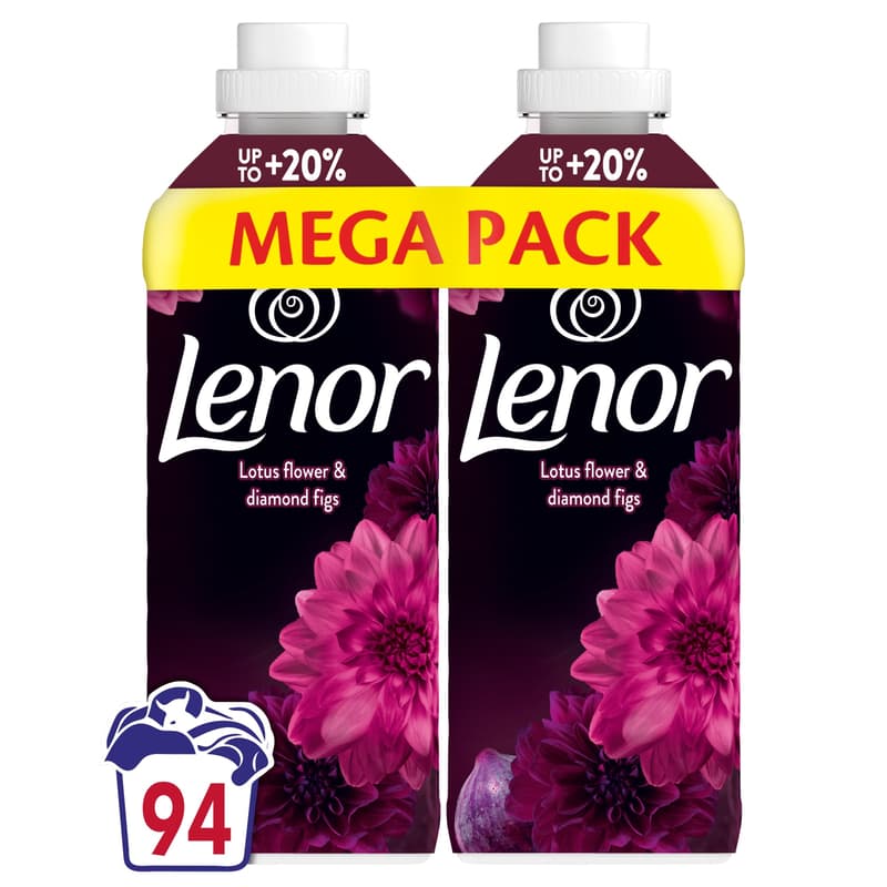Lenor Fabric Softener Lotus Flower for 94 washes, 2x987 ml