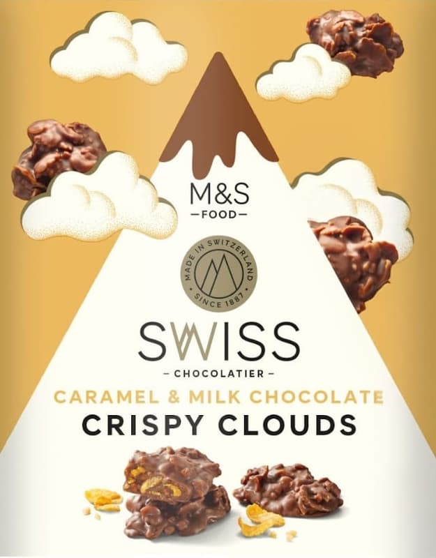 M&S Food Swiss Chocolatier Caramel & Milk Chocolate Crispy Clouds