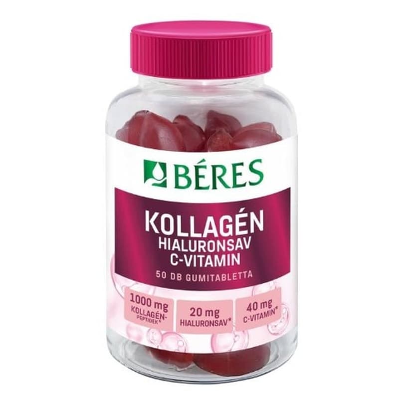 Béres Kollagén hialuronsav C-vitamin gumitabletta 50 db
