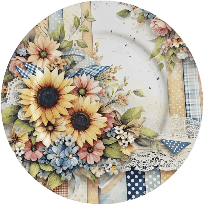 Plastic tray sunflower 33 cm