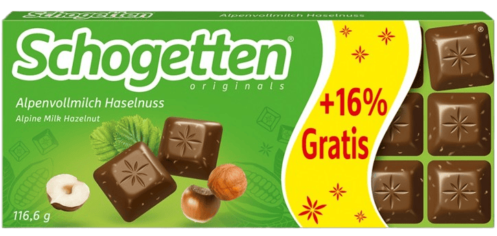 Schogetten Alpine Milk Chocolate with Hazelnuts