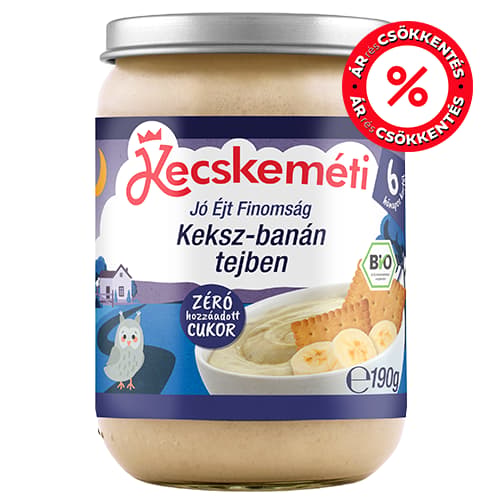 Kecskeméti Organic Biscuit and Banana Semolina Porridge, from 6 months