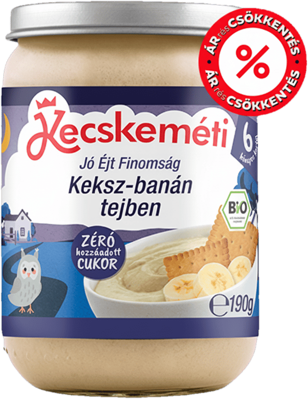 Kecskeméti Organic Biscuit and Banana Semolina Porridge, from 6 months