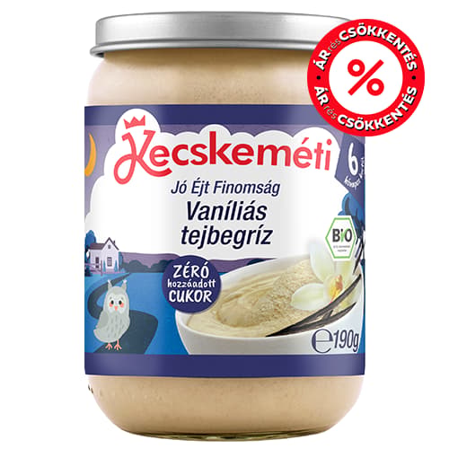 Kecskeméti Organic Vanilla Semolina Porridge, from 6 months