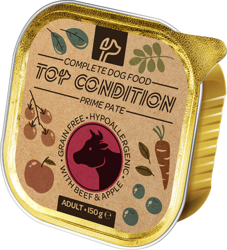 Top Condition dog food with beef and apple, 150 g