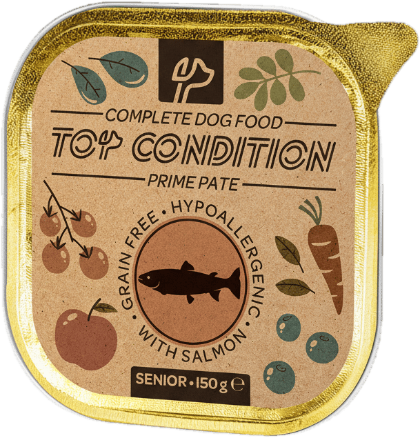 Top Condition dog food with salmon for senior dogs, 150 g