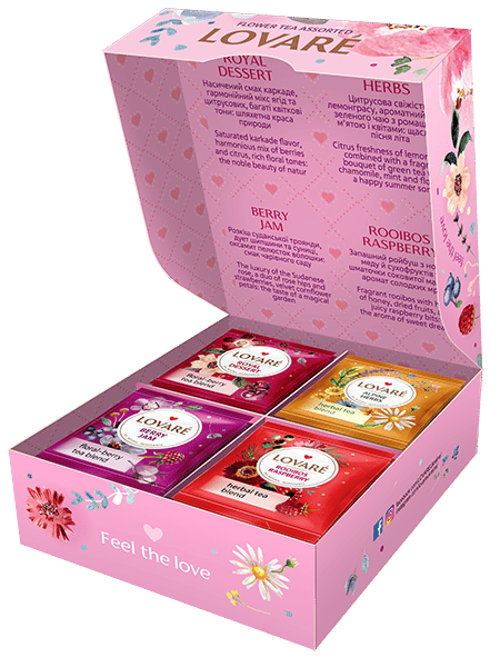 Lovaré Assorted Flowers teas, 12 flavours, 60 sachets