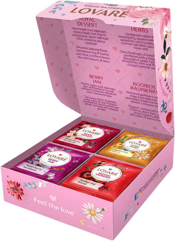 Lovaré Assorted Flowers teas, 12 flavours, 60 sachets