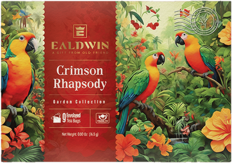 Ealdwin Assorted Tea Envelope, Crimson Rhapsody (9 Tea Bags) 18g