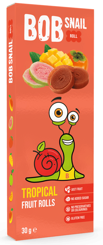 Bob Snail Gyümölcstekercs Trópusi Gyümölcsök (Mangó, Datolyaszilva, Guava)