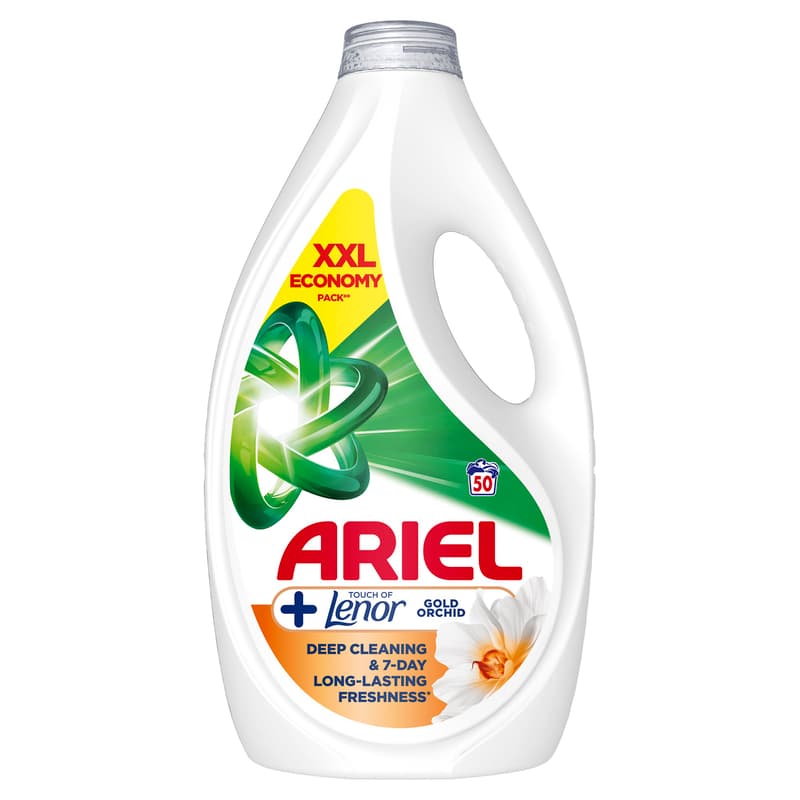 Ariel Folyékony Mosószer + Touch Of Lenor Gold Orchid 50 Mosáshoz, 2. 25 l