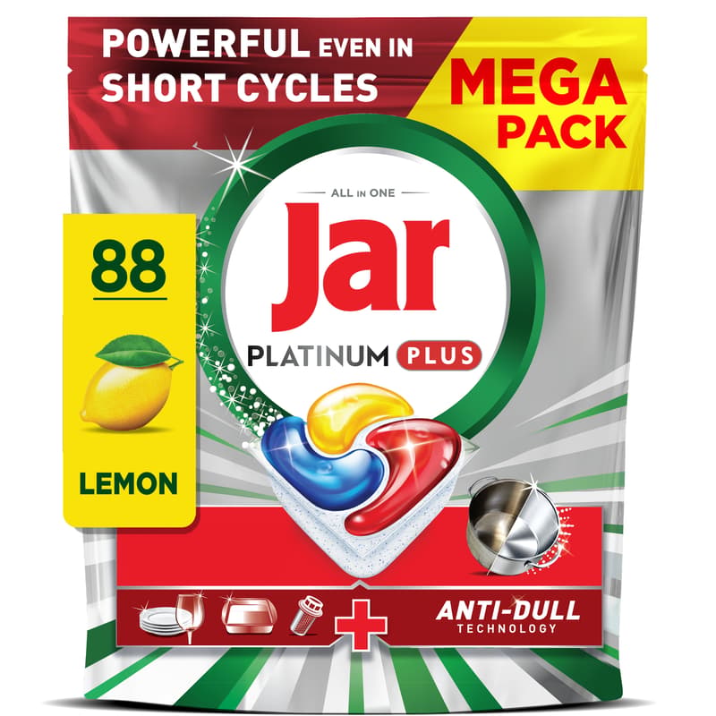 Jar Platinum Plus All in One Mosogatókapszula Lemon, 88 db