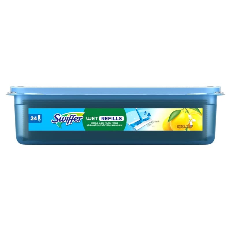 Swiffer Sweeper Nedves Padlótörlő Utántöltő Kendő Citrus Fresh Illattal, 24 db
