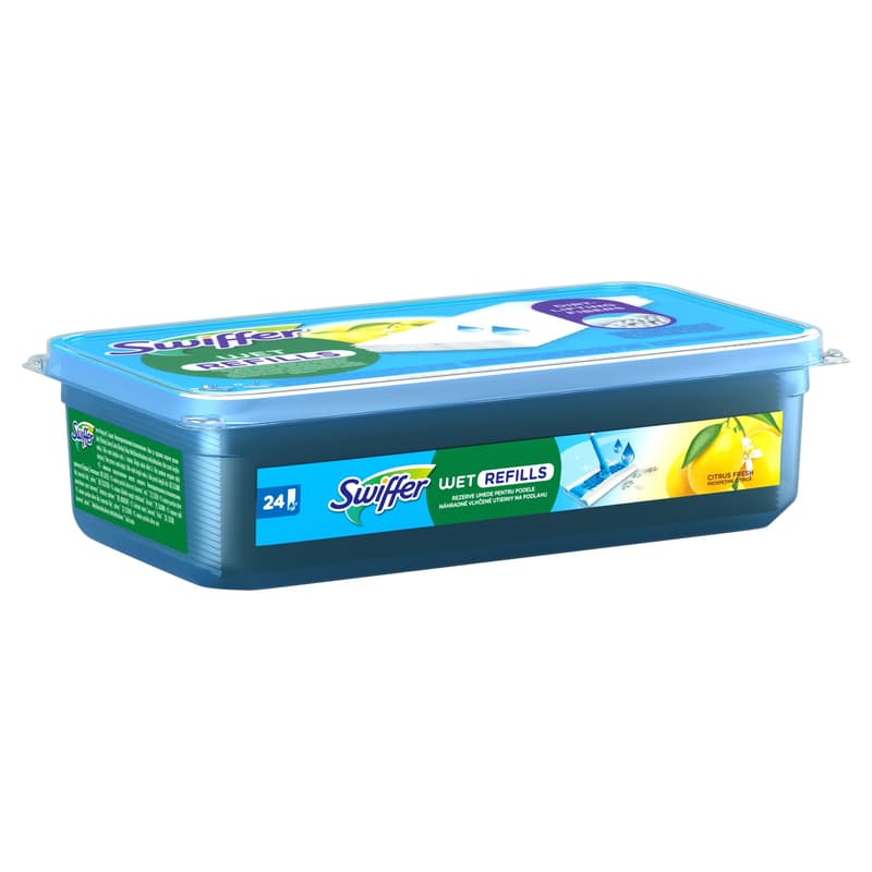 Swiffer Sweeper Nedves Padlótörlő Utántöltő Kendő Citrus Fresh Illattal, 48 db
