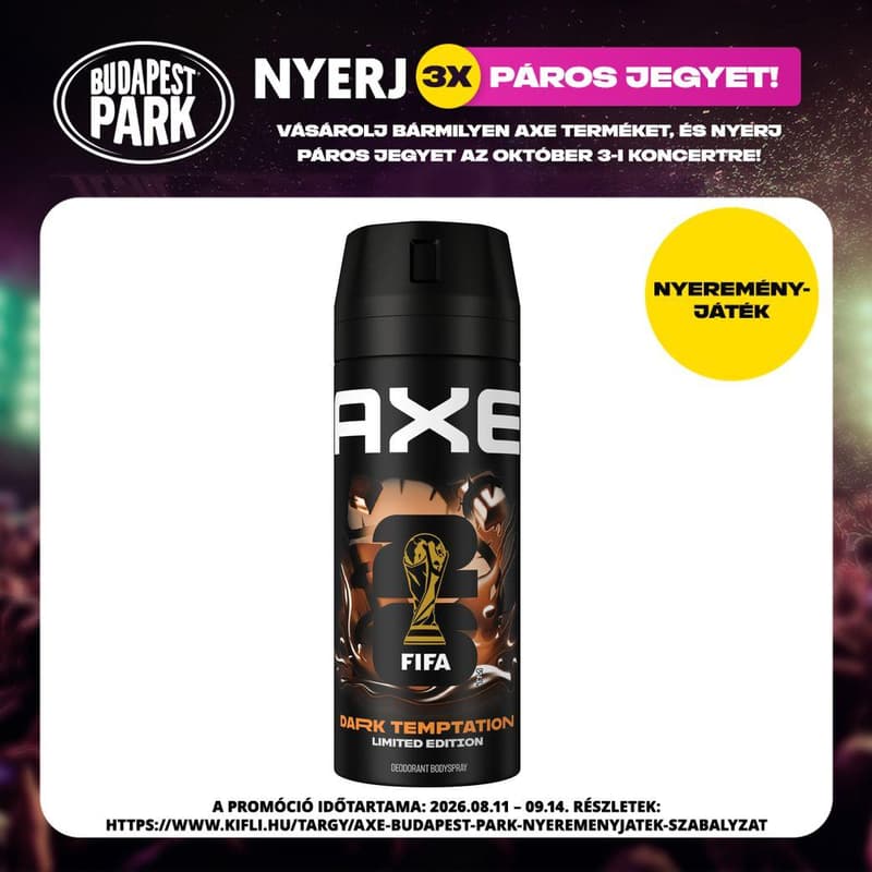 Axe Dark Temptation FIFA limitált kiadású dezodor, 150 ml