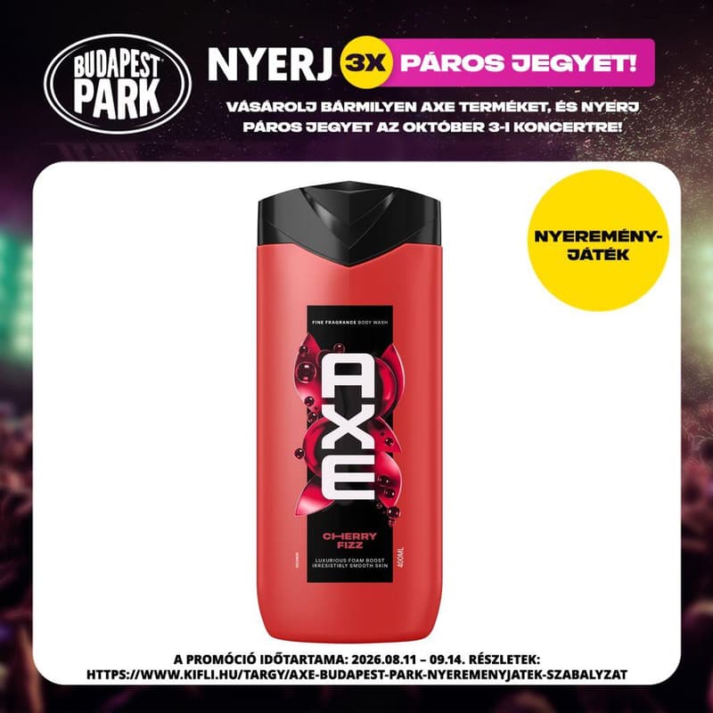 AXE Fine Fragrance Collection Cherry Fizz tusfürdő, 400 ml