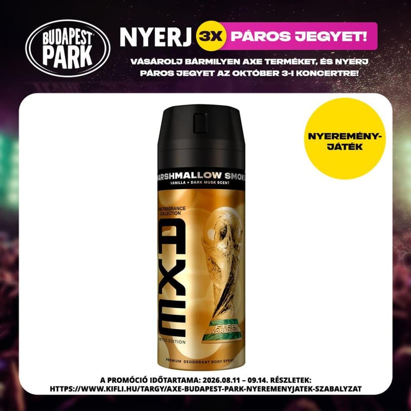 AXE Fine Fragrance Collection Marshmallow Smoke FIFA limitált kiadású dezodor, 150 ml
