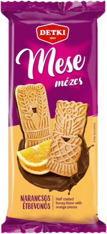 Detki Mese honey-orange dark chocolate half-dipped 180g
