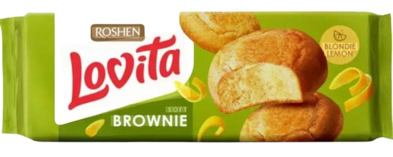 Roshen Blondie Brownie lemon-flavored tea biscuit