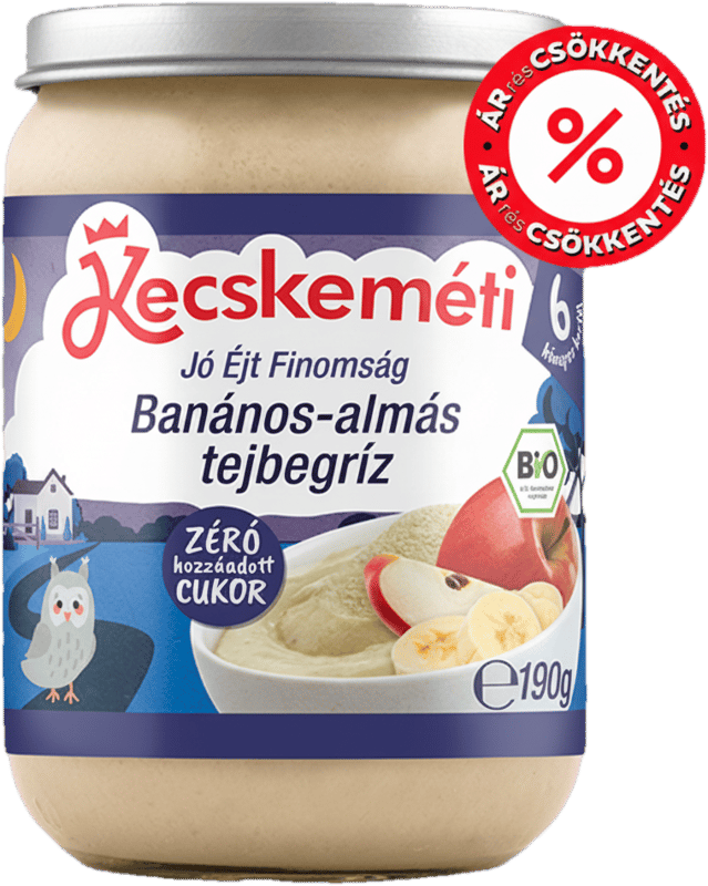 Kecskeméti Banana and Apple Semolina Porridge with Milk, from 6 months