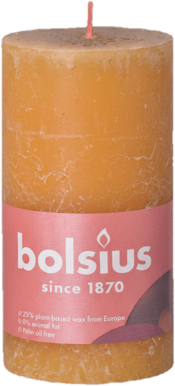 Bolsius Rustic Shine pillar candle 68x130mm, Honeycomb Yellow