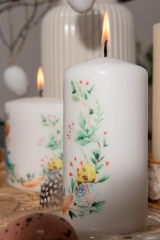 Pillar candle 60x120mm, Happy Easter