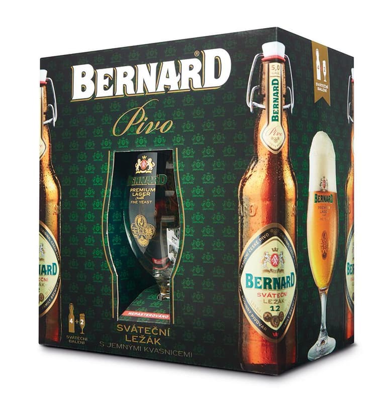 Bernard 4x0,5 L üveges sör 2 pohárral
