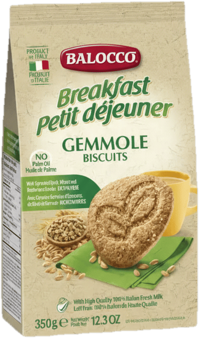 Balocco Gemmole breakfast biscuits made with whole wheat flour