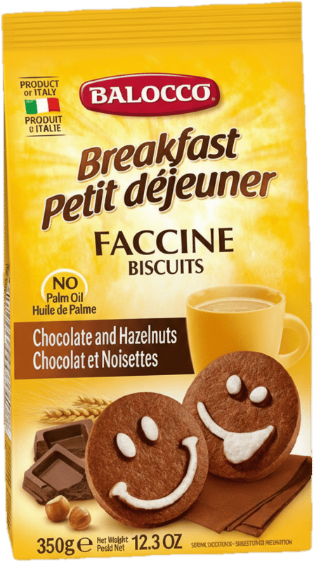 Faccine shortbread biscuits with cocoa and chocolate