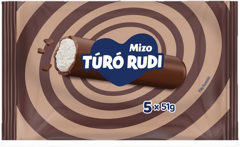 Mizo Túró Rudi natúr, kakaós bevonattal 5×51 g