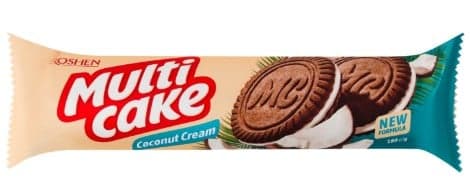 Multicake Cocoa Biscuits with Coconut Cream Filling
