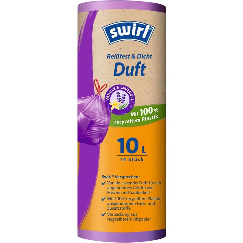 Swirl® Perfumed Wastebag "Vanilla Lavender" 10L, 14 bags
