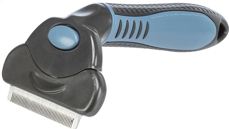 trixie Carding groomer, plastic/metal blade, 8 × 14 cm, dark grey/blue