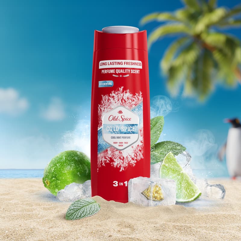 Old Spice Cold Spice 3 az 1-ben Tusfürdő és Sampon, 400 ml