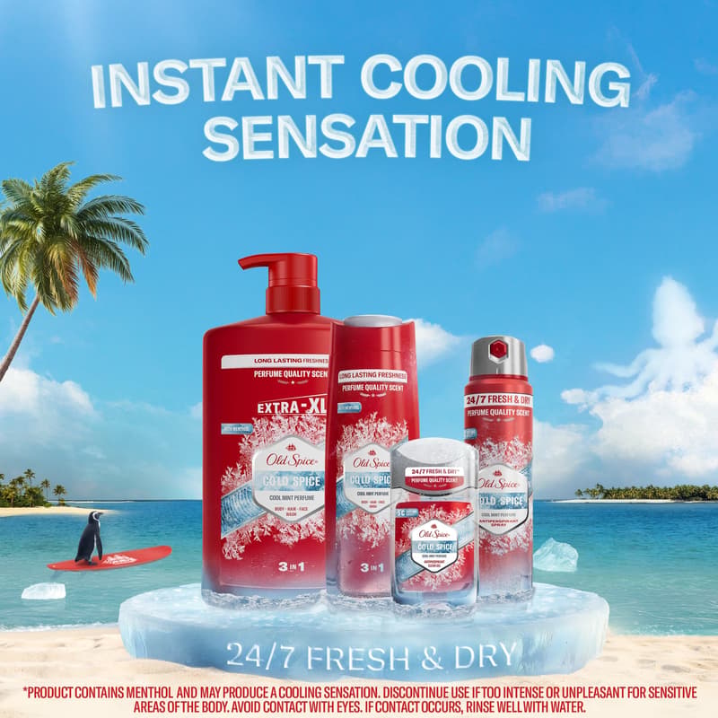 Old Spice Cold Spice 3 az 1-ben Tusfürdő és Sampon, 400 ml