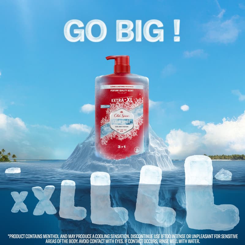 Old Spice Cold Spice 3 az 1-ben Tusfürdő és Sampon, 1000 ml