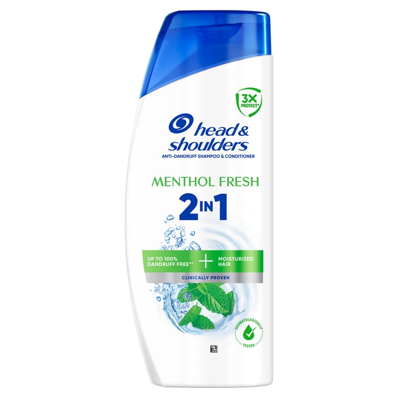 Head & Shoulders Menthol Fresh 2in1 Korpásodás Elleni Sampon és Balzsam, 400 ml