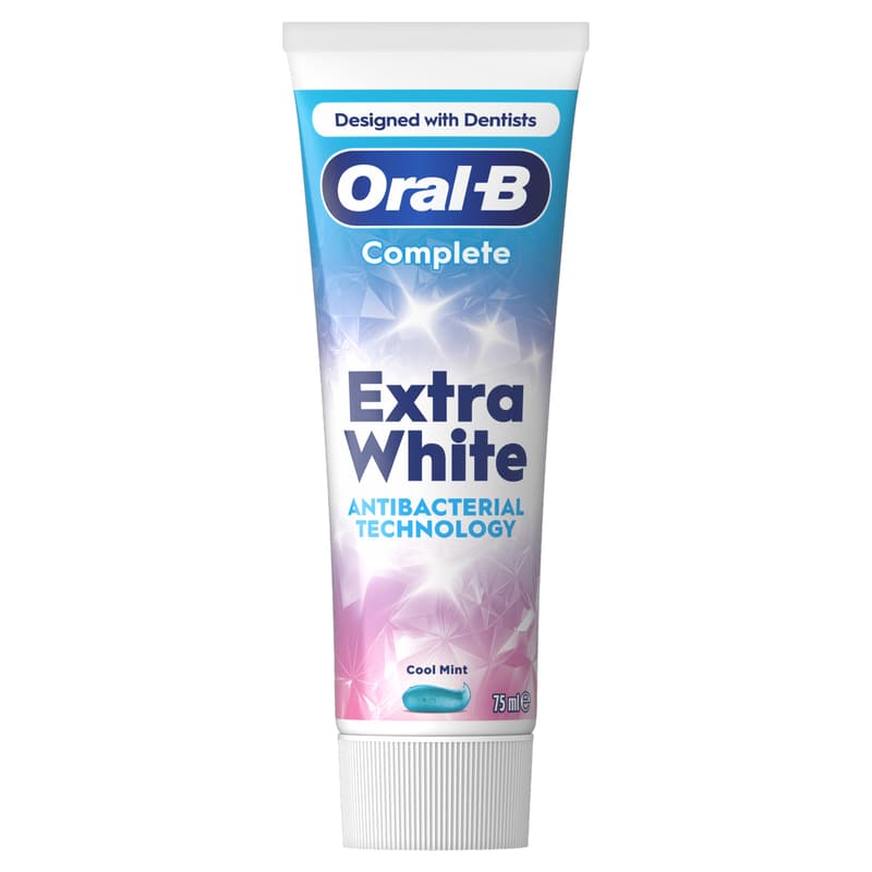 Oral-B Complete Extra White Toothpaste with antibacterial zink, 75 ml