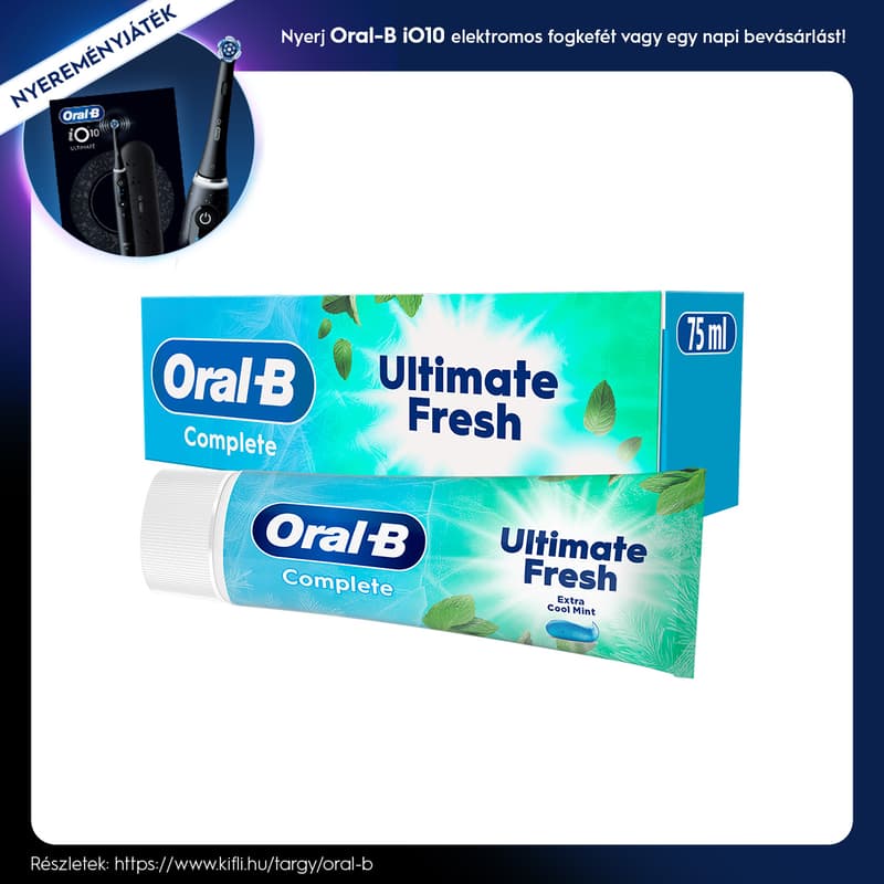 Oral-B Complete Ultimate Fresh Fogkrém Antibakteriális Cinkkel, 75 ml