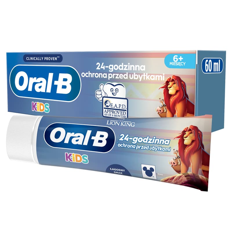Oral-B Kids Gyerekfogkrém (6 hónap - 6 éveseknek), Oroszlánkirály, 60 ml